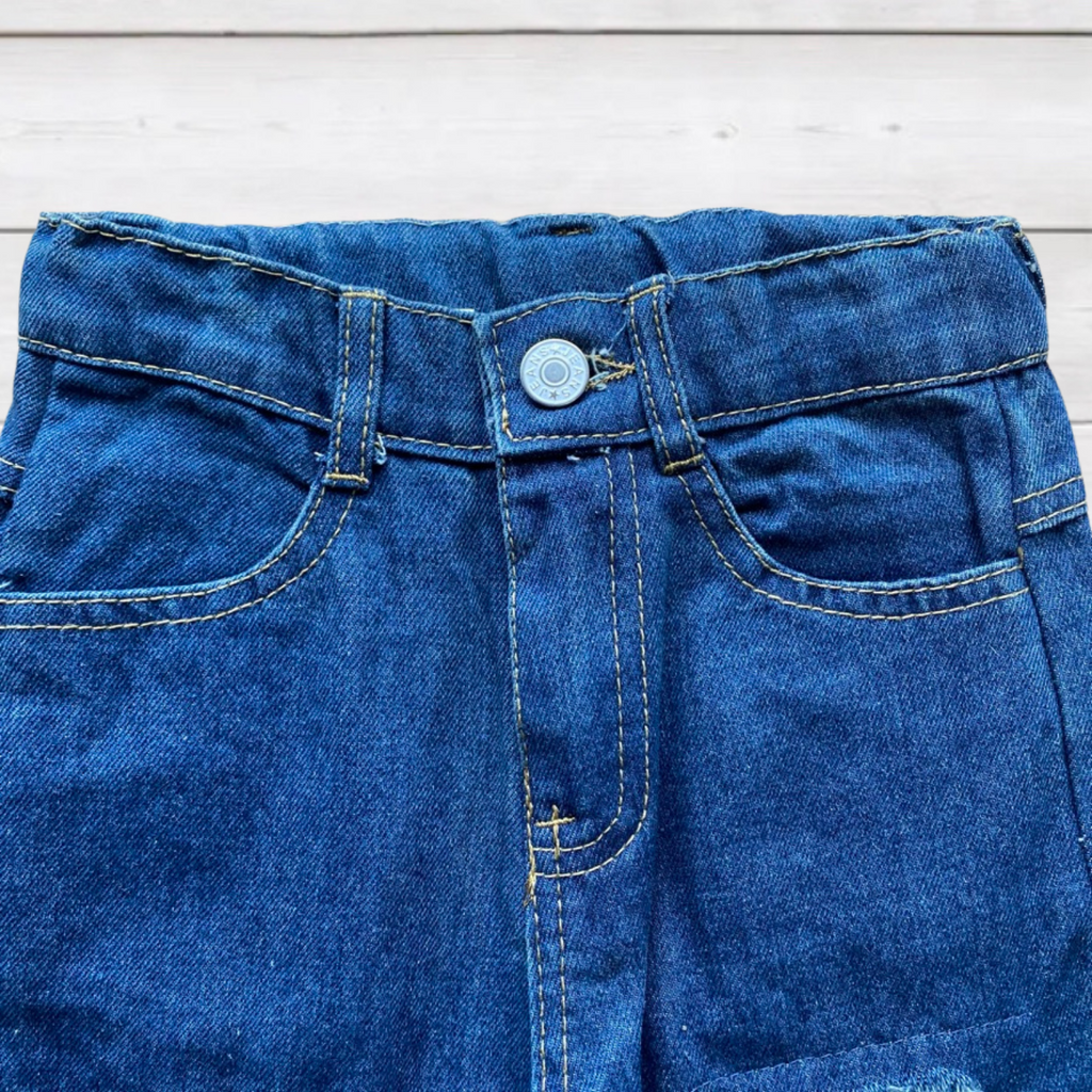 Sequin Distressed Denim - Pink (Adjustable Waist) (FSP1186)-ATPORTMIDSEPT-Sparkledots-sparkledots